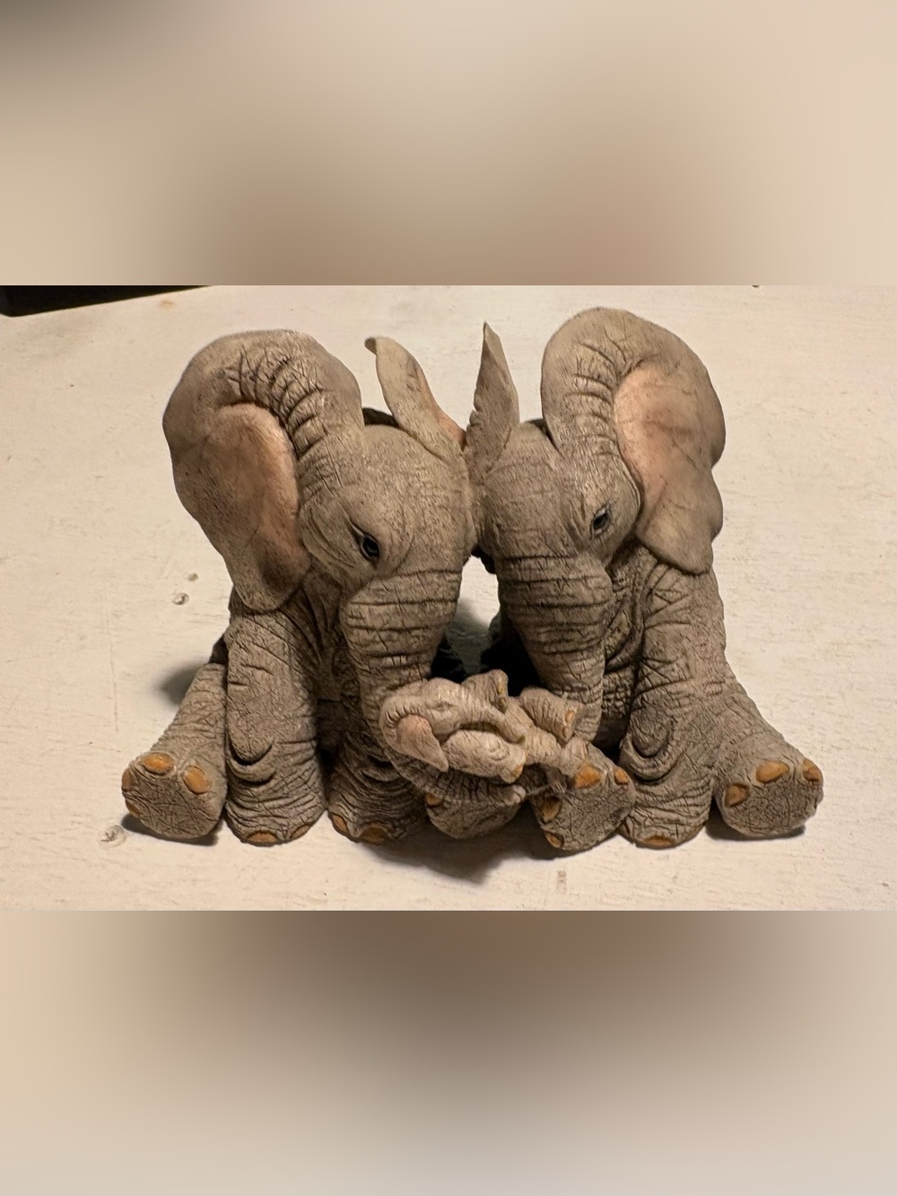 Country Artists Vintage Tuskers Elephants Love is…. The Greatest Gift Figurine